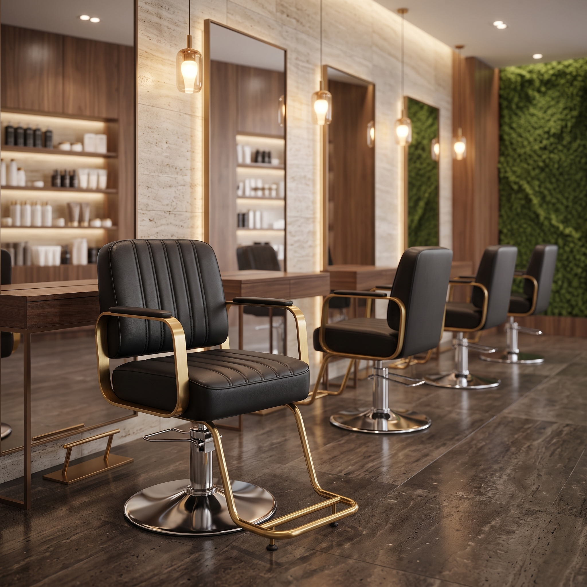Black_Gold_Ribbed_Styling_Chair_Red_Rose_Professional_4