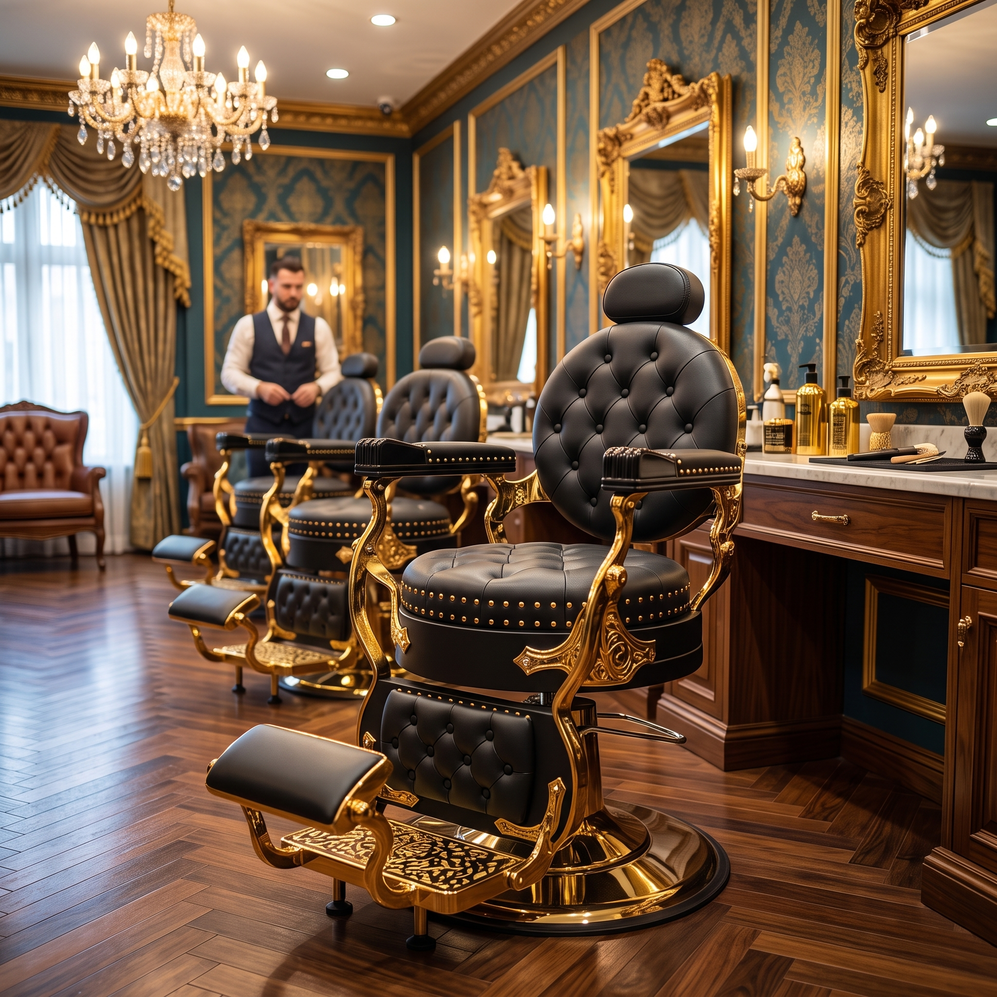 Gold_Throne_Barber_Chair_Red_Rose_Professional_5