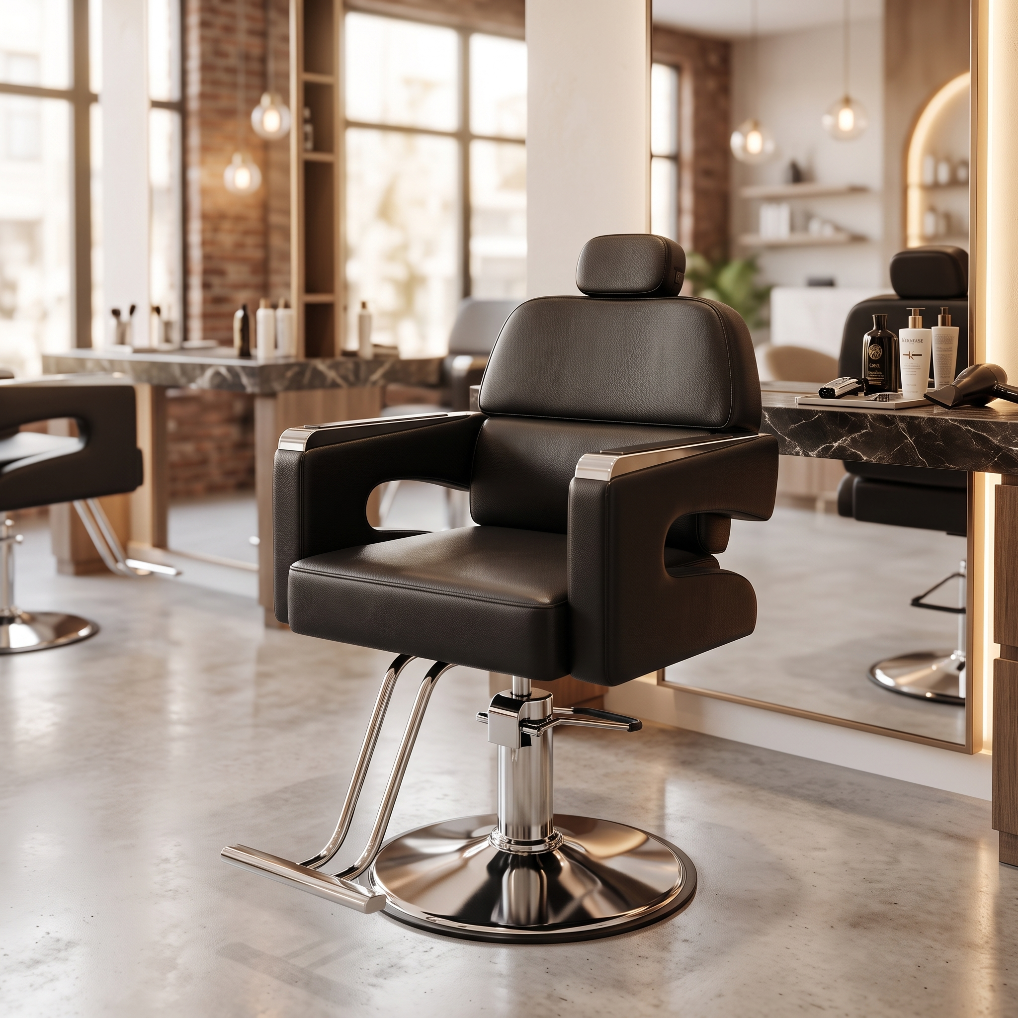 Black_Chrome_Styling_Chair_Red_Rose_Professional_2