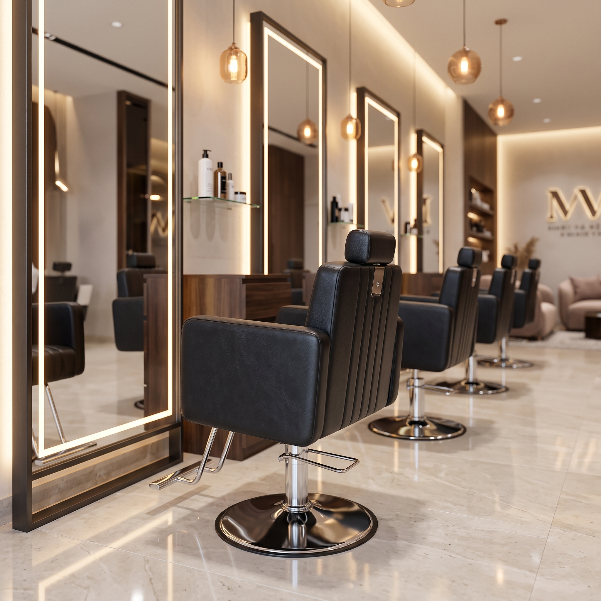 Ribbed_Black_Chrome_Styling_Chair_Red_Rose_Professional_4