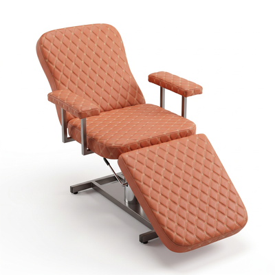 Terracotta Diamond Quilted Reclining Facial & Spa Chair — Beauty Treatment Bed