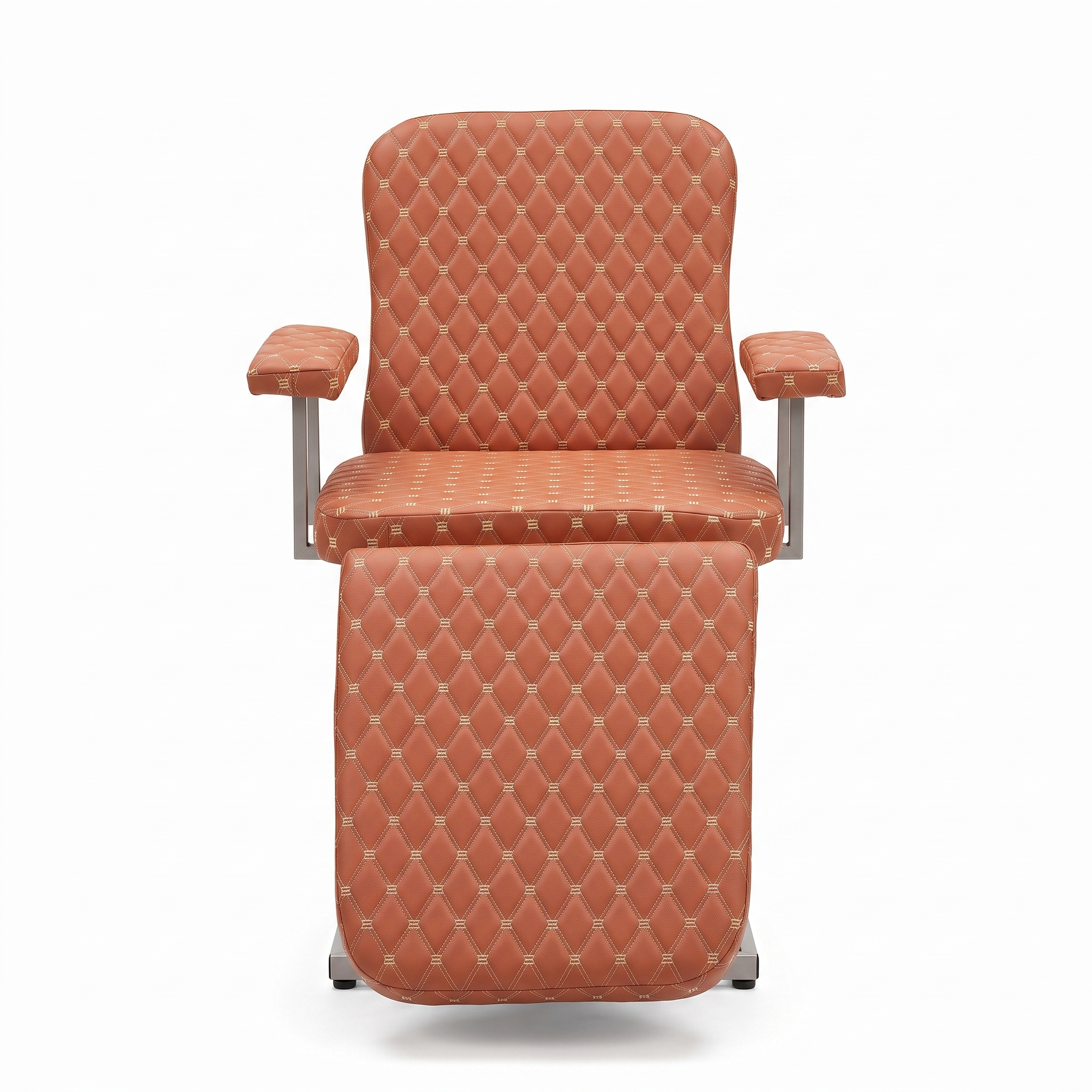 Terracotta Diamond Quilted Reclining Facial & Spa Chair — Beauty Treatment Bed